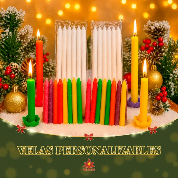 Velas personalizables de colores para armar cajas surtidas